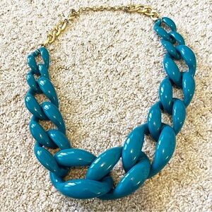 Baublebar Teal Resin Statement Necklace Chunky Link Y2K Large Sugarfix Acrylic